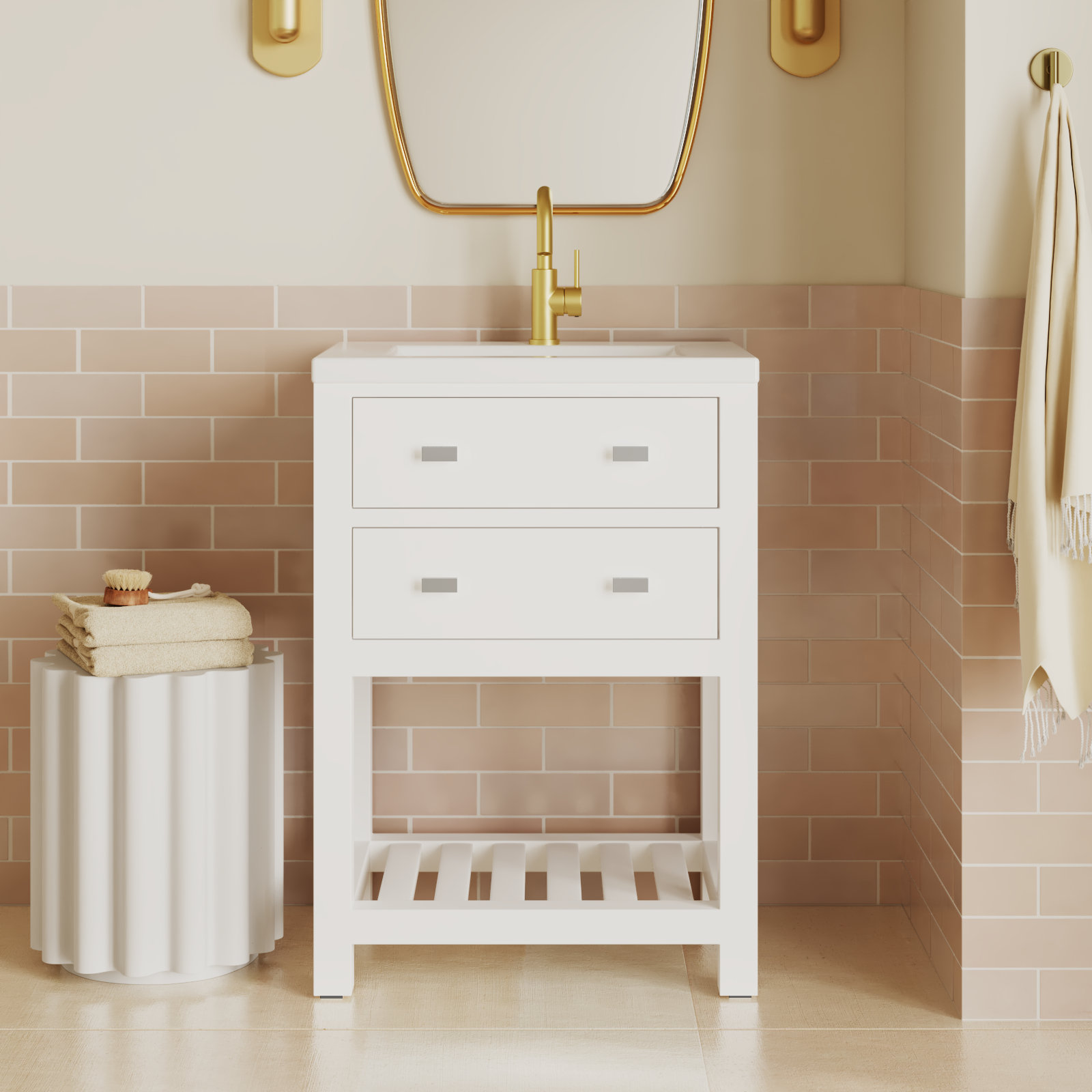 Caitlyn 24'' Single Bathroom Vanity, White
