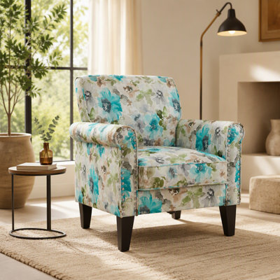 Fauteuil d'appoint avec pieds en bois massif