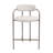 Set of 2 Berker Beige Woven Upholstered Fabric Counter Stool with Brown Iron Arms and Legs
