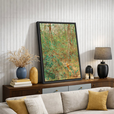 Forest Wildlife Encounter Artwork, Natural Woodland Animal Pictures, Framed Canvas Giclee Print Wall Art