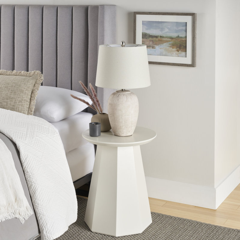 Brejon Ceramic Table Lamp, Beige, Ivory