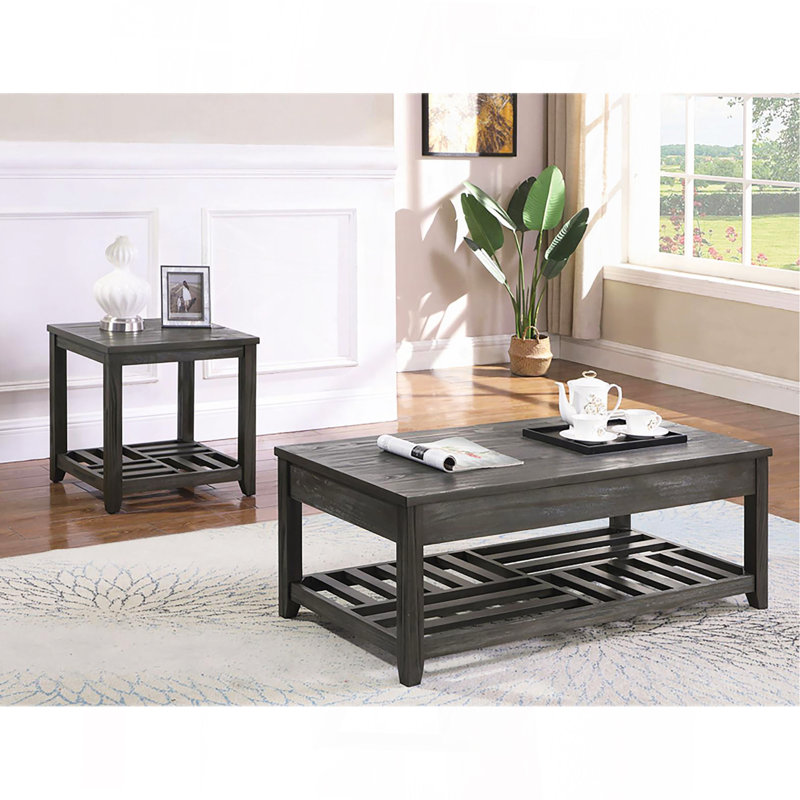 Table rectangulaire grise_Table basse