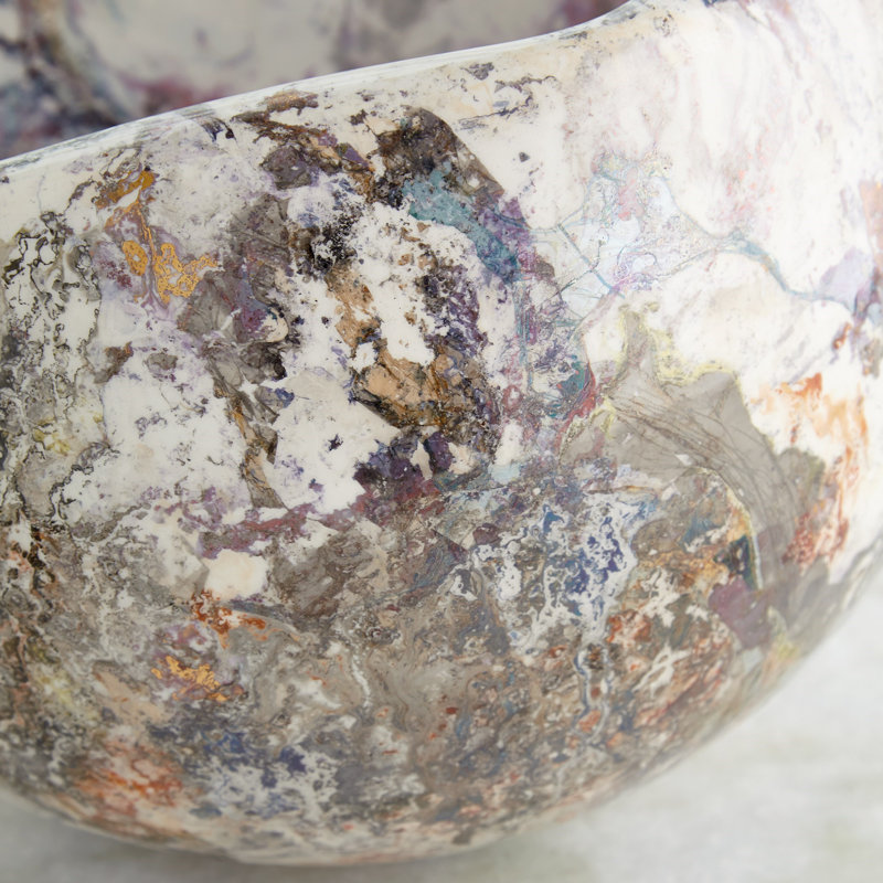 Handmade Ceramic Decorative Bowl, 9.75" H x 13.25" W x 13.25" D