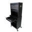 Armoire à outils roulante verrouillable noire à 6 tiroirs, coffre à outils détachable 2-en-1 (capacité totale de 100 kg) avec 4 roues (2 verrouillables) pour le garage-1490650170