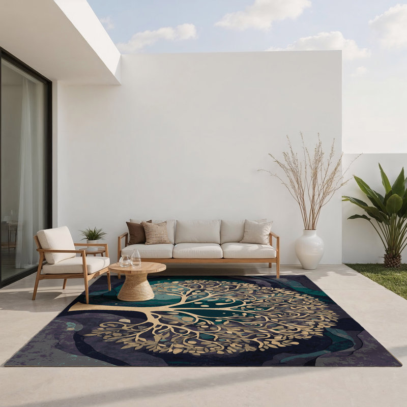 Tapis intérieur et extérieur Galactic Greenery, Rectangulaire 2 pi x 3 pi
