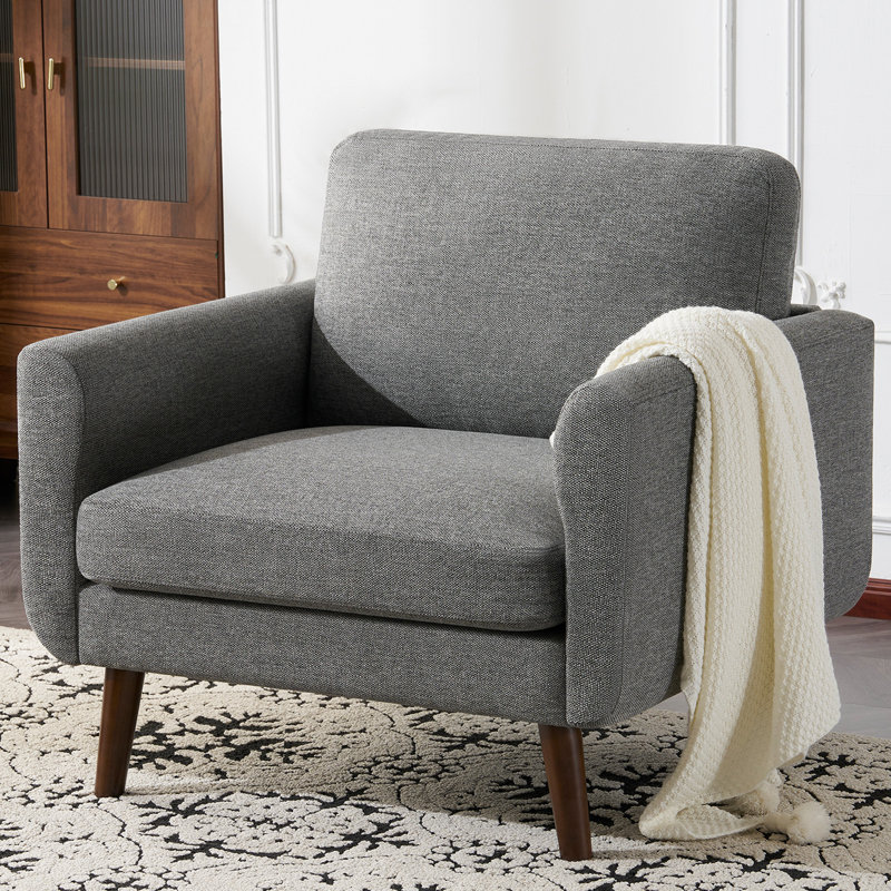 Maritess Upholstered Accent Chair, Gray Linen