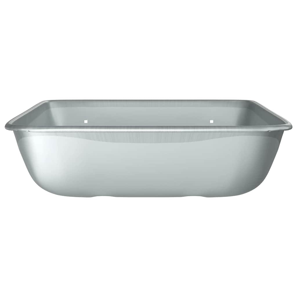 vidaXL Wheelbarrow Tray Replacement Silver Steel Gardening Tool Landscaping