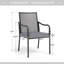 Chaises de salle à manger d'extérieur à structure en métal avec coussins