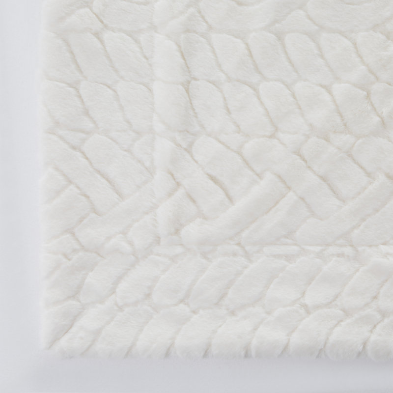 Pejsach Machine Woven Throw Blanket, Ivory