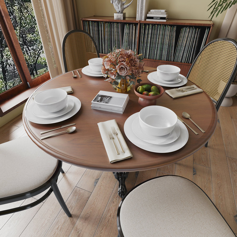  Service de table en porcelaine tressée blanche en relief 12 pièces avec service léger et durable pour 4 personnes