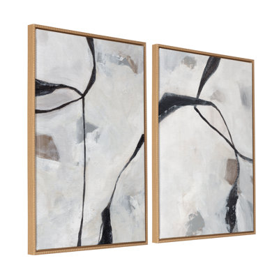 «In the Quiet of Thought 1 and 2» par Nikita Jariwala, ensemble d'art mural sur toile encadrée