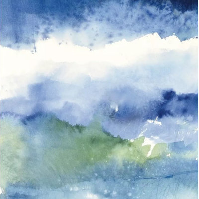 Papier peint amovible abstrait bleu et vert