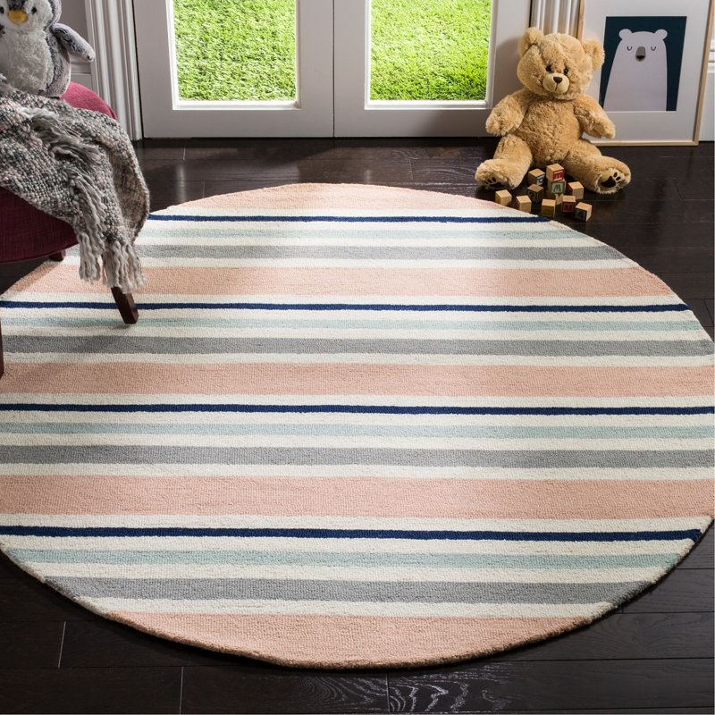 Kruetzen Hand Tufted Wool Rug, Round 5'