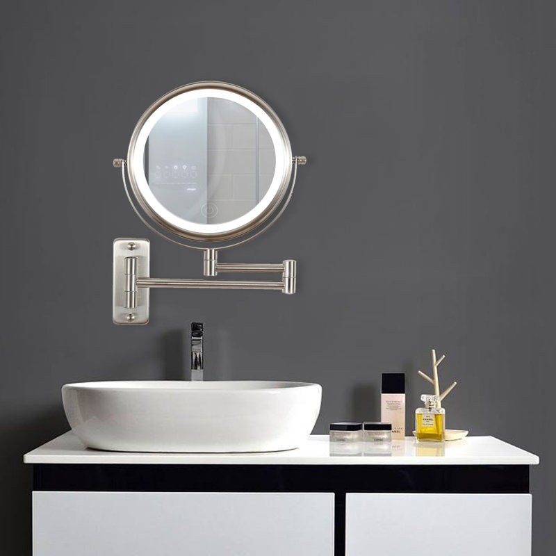 Miroir de salle de bain Johara, Nickel