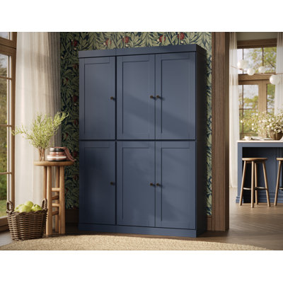 100% Solid Wood 48.5" Pantry Cabinet with Shaker Doors and Adjustable Shelves