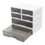 Boîte de rangement de bureau empilable avec 6 tiroirs - blanc-666290053