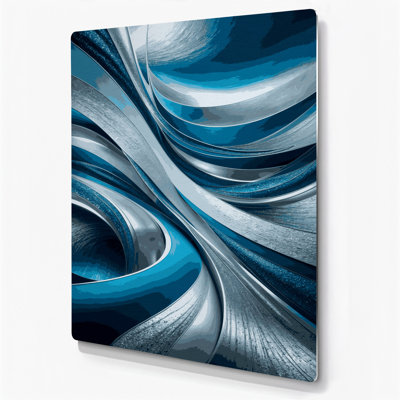 Abstract Landscape 23 Blue Metal Wall Art