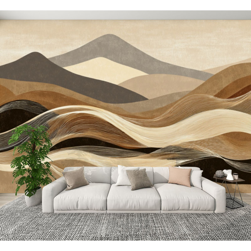 Papier peint auto-adhésif adhésif mural pour mur de couloir Calm Flow Calm Flow 100 x H 144 po, 144" L x 100" W