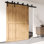 Black Steel Double Door Barn Door Hardware Kit
