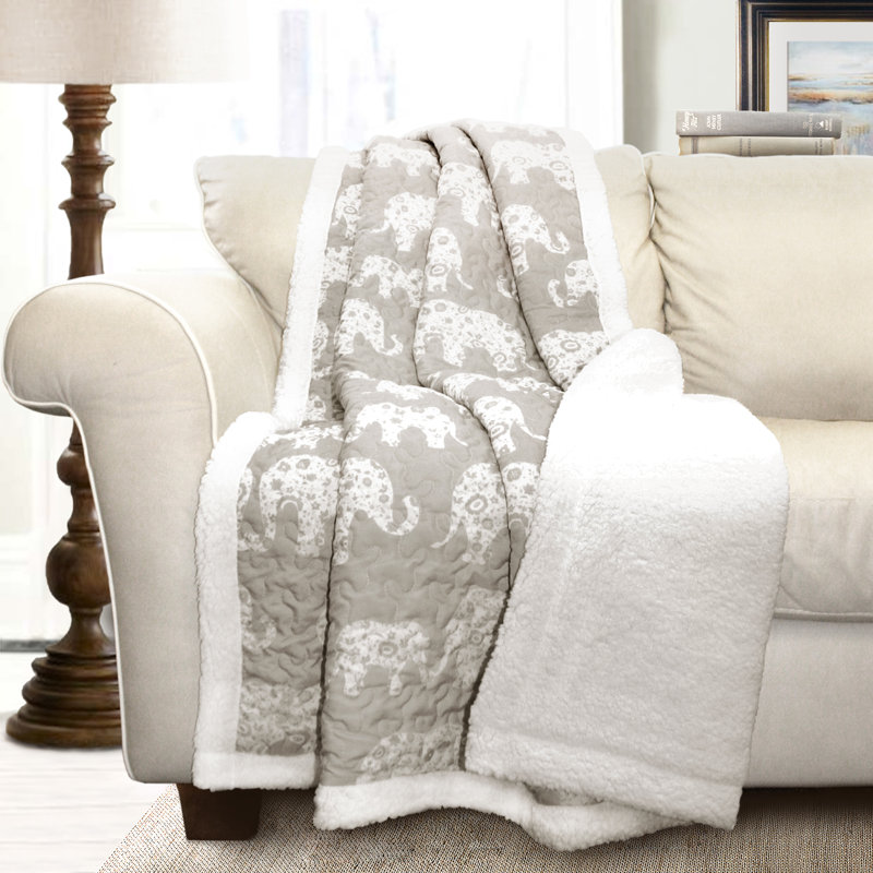 Elephant Parade Throw, Gray