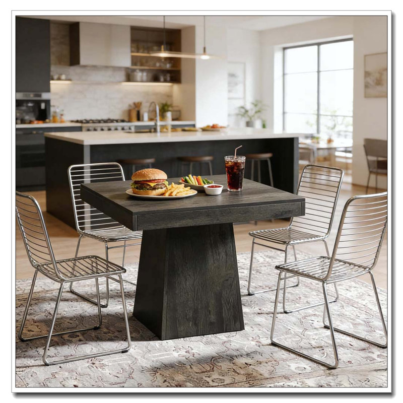 Table carrée, table basse, Gris foncé