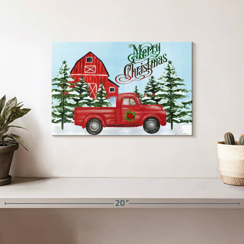 Grange et camion de Noël, H 8 po x l 12 po