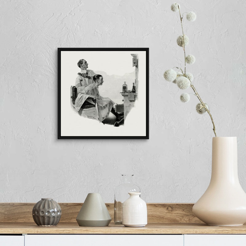 Art mural sur toile Norman Rockwell, H 14 po x l 14 po x P 1,75 po, Cadre flottant noir