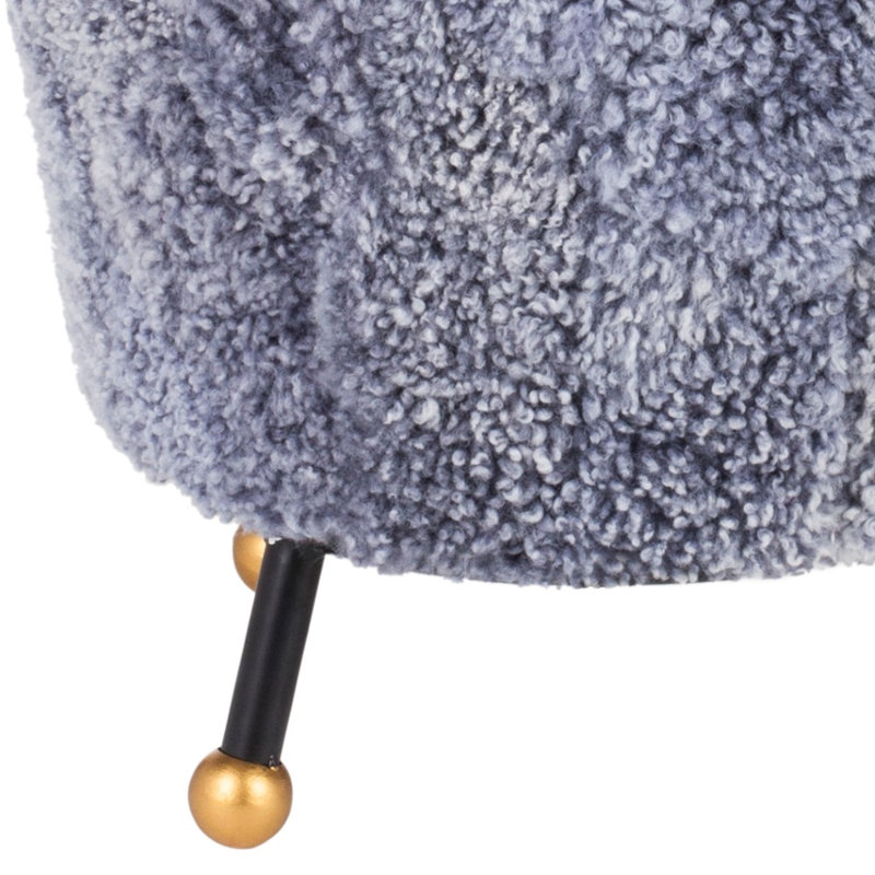 Upholstered Ottoman, Light Blue