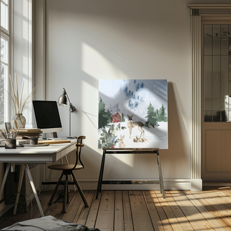 "Christmas Morning", art mural sur toile, H 24 po x l 24 po