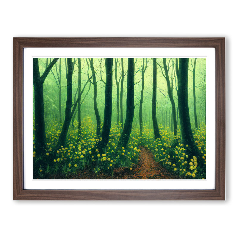 Amazing Spring Forest - Framed Print, 34cm H x 46cm W x 2cm D, Walnut Framed