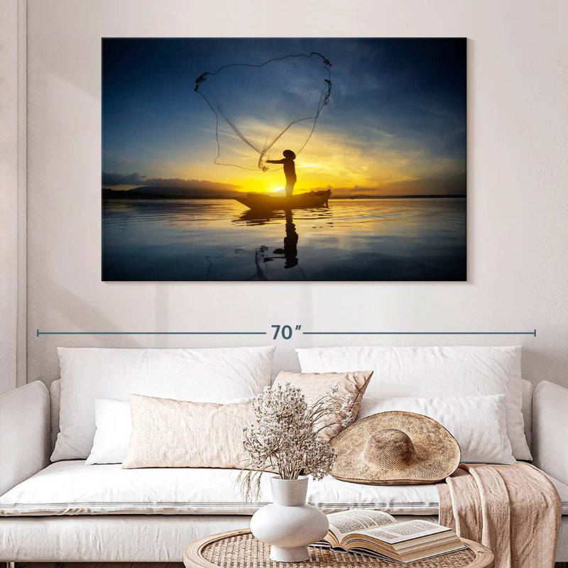 Senne, pêche matinale, H 34 po x l 51 po