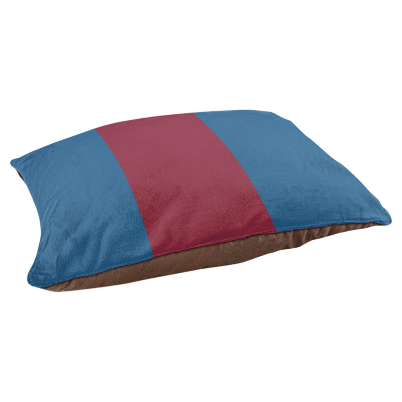 Coussin rectangulaire designer Kansas City, Petit (L 18 po x l 28 po), Bleu / bourgogne
