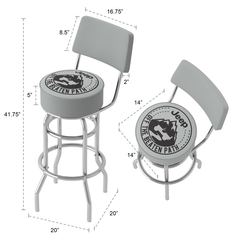 Swivel Upholstered Counter Stool with Metal Frame