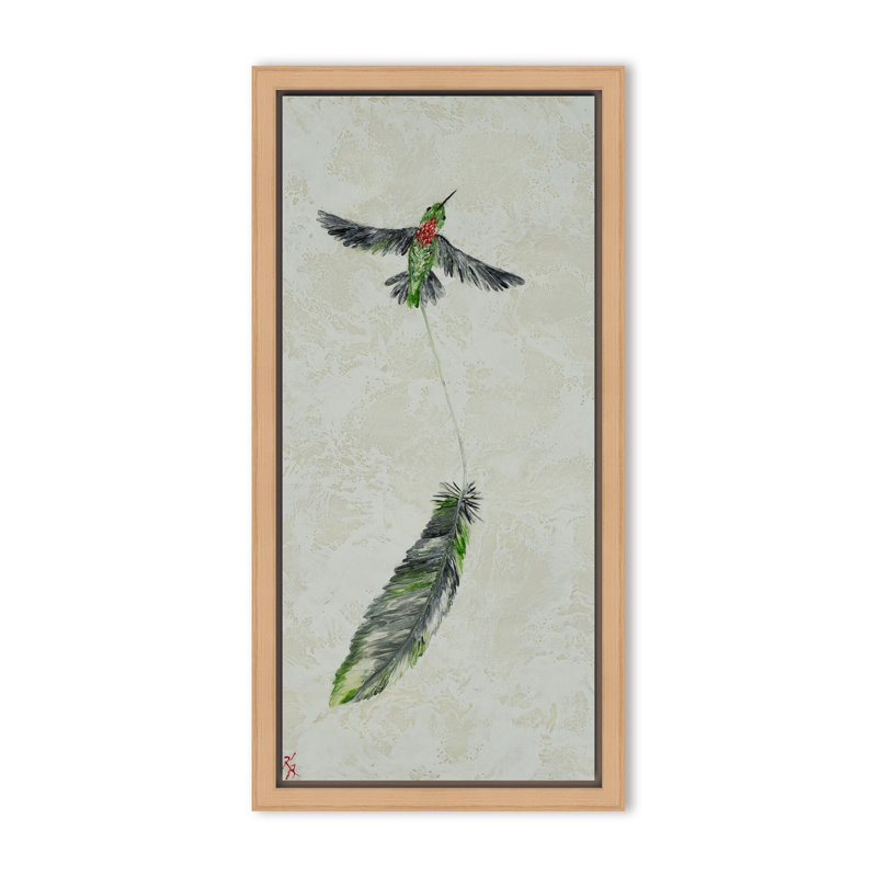 Nature Inspired "Vivid Flutter" Canvas Wall Art By , 16" H x 8" W, Framed Matted Print, White