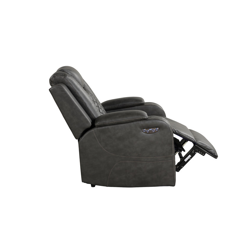 Fauteuil inclinable électrique en similicuir noir Benz, Polyuréthane noir