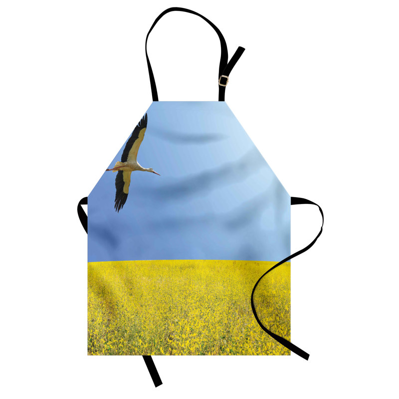 Multicolore tablier East Urban Home jaune et bleu unisexe, cigogne volant, taille adulte