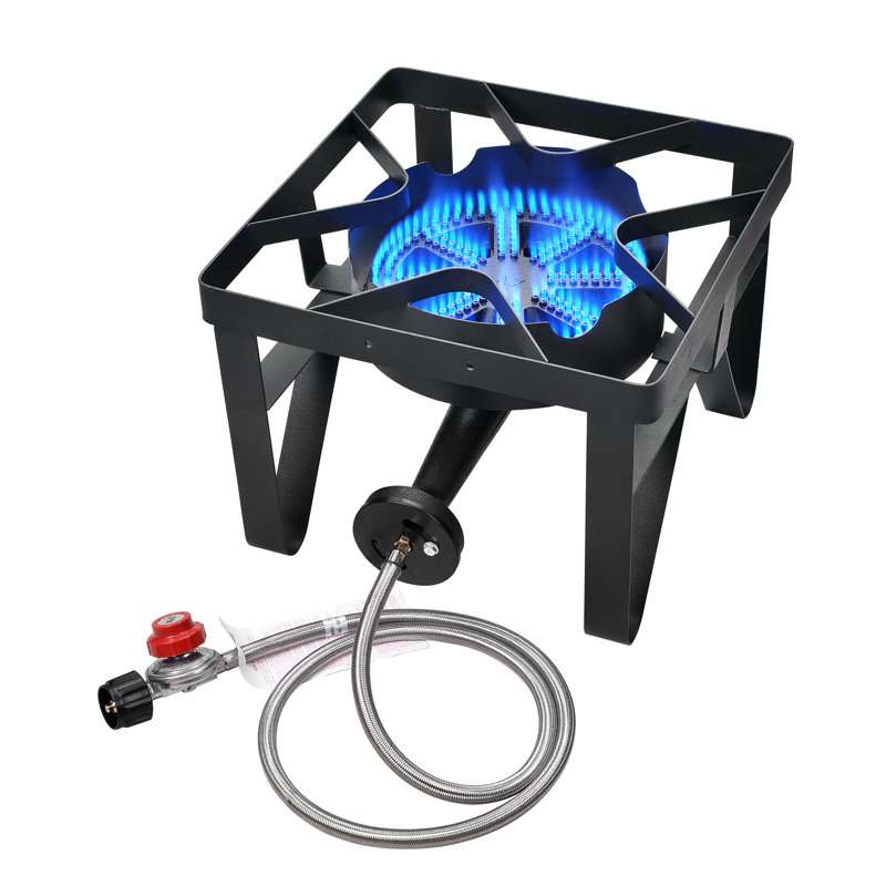 Vivicreate Black Cast Iron Single Burner High Pressure Propane Gas Stove