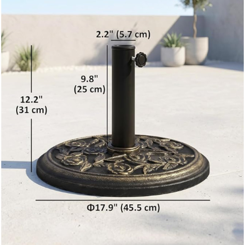 blue outdoor patio umbrella replacement canvas 10' Round Sunbrella Canvas Navy Blue Outdoor Patio Umbrella with Black Metal Frame