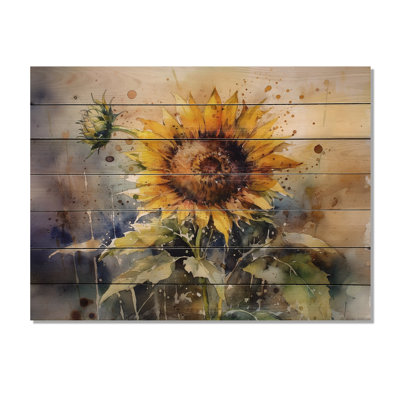 Wahpeton, tournesol jaune, symphonie I sur bois