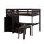 Lit mezzanine double avec escalier, bibliothèque, tiroirs, bureau et garde-robe - Mobilier multifonctionnel peu encombrant pour enfants et adolescents-2016800164-2016800167