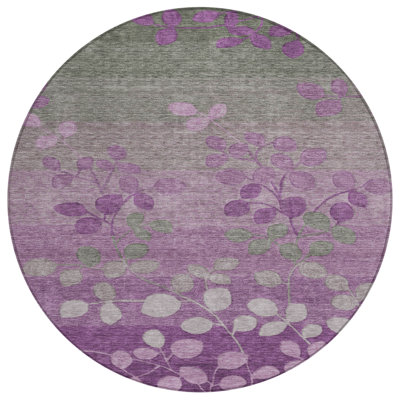 Machine Washable Indoor/Outdoor Xhevrie Purple Rug