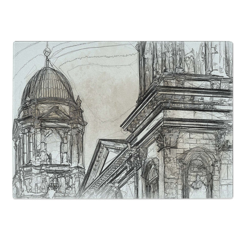 Glass Dom Berlin Cathedral in Abstract Chopping Board, 39 cm W x 28.5 cm L