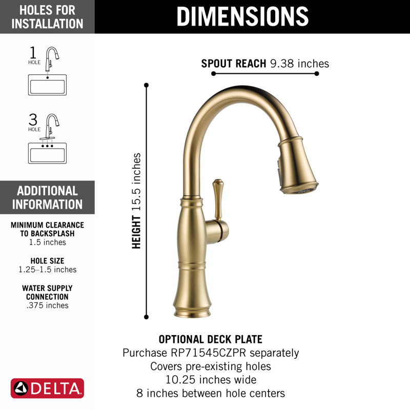 Cassidy Gold Kitchen Faucet, Kitchen Faucets with Pull Down Sprayer, Kitchen Sink Faucet, Gold Faucet for Kitchen Sink with Magnetic Docking, Lumicoat Champagne Bronze