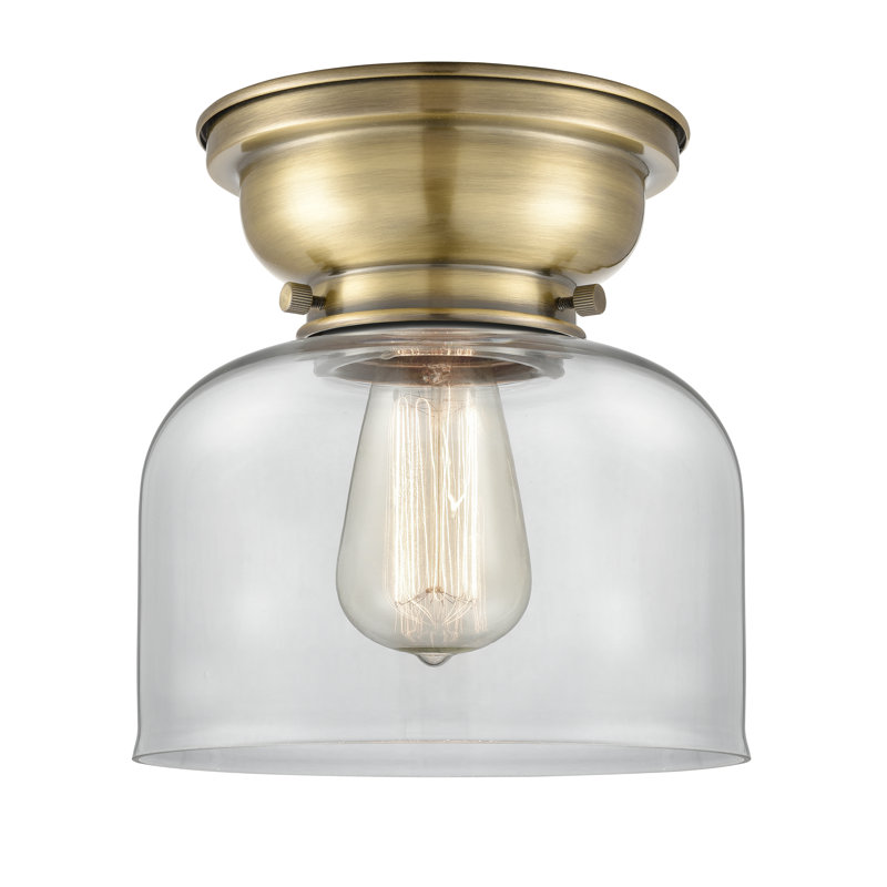 Plafonnier encastré 8 lumières Moody, Laiton antique, Ampoule non incluse, Transparent
