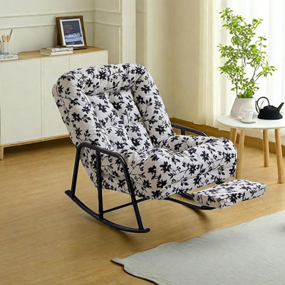 Chaise berçante ergonomique en velours côtelé