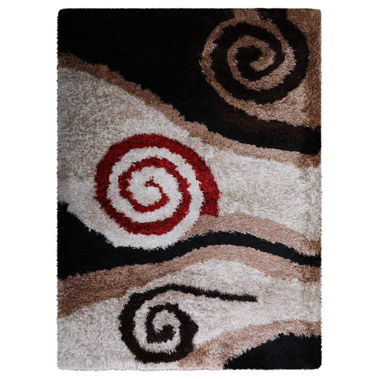 Tapis à poils longs en polyester touffeté à la main Debi