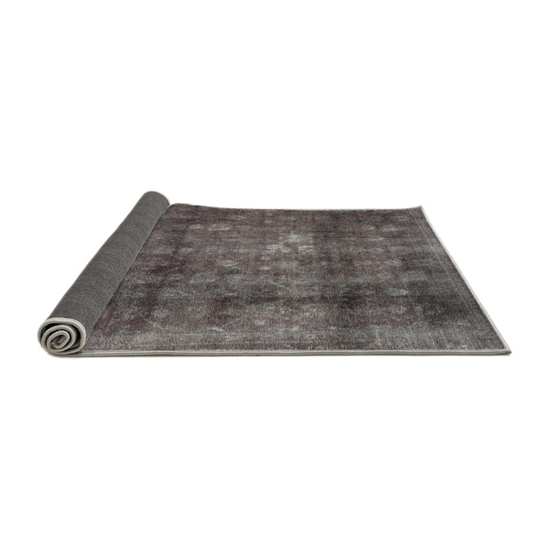 Tapis brun clair/noir traditionnel, Rond 5 pi