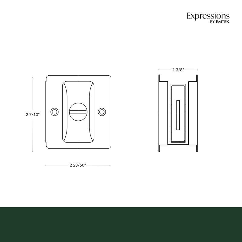 Serrure de porte standard Expressions par Emtek Square, nickel satiné, Nickel satiné