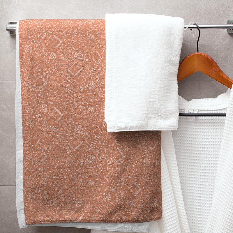 Serviette de bain classique, Orange/Blanc