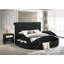 Lit de rangement capitonné rond en velours noir 1pc-812436995